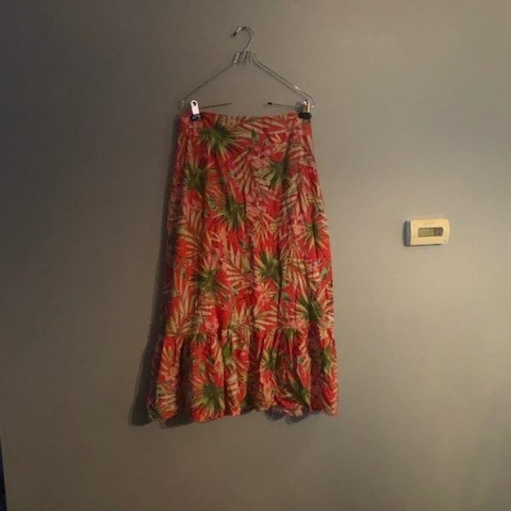 🌻3 for $15🌻 Lulu's Red Tropical Maxi Skirt - Picture 2 of 5